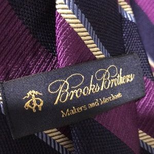 Brooks Brothers Tie Purple, Blue, Golf Stripes